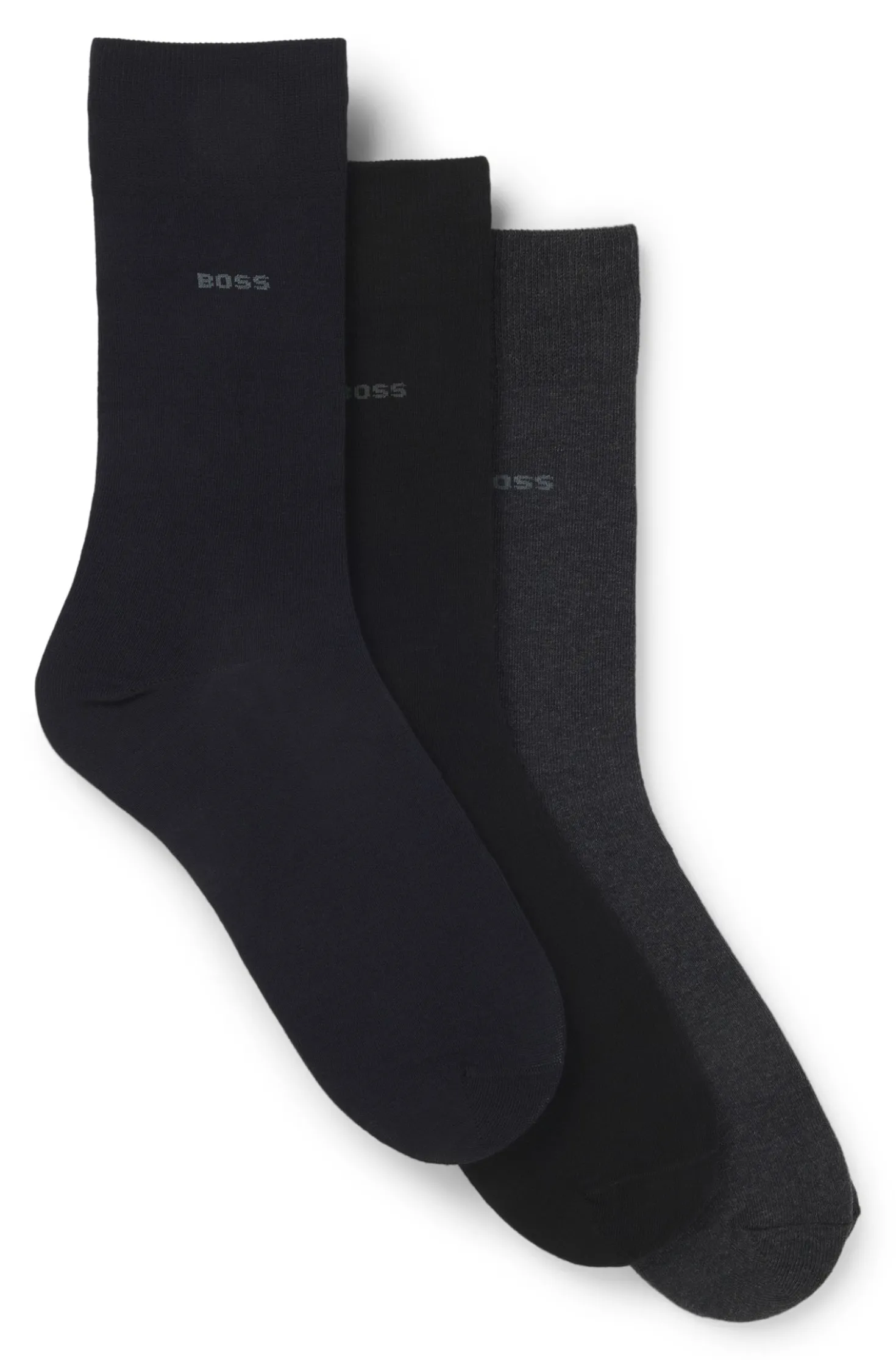 Three-pack of regular-length socks in stretch fabric