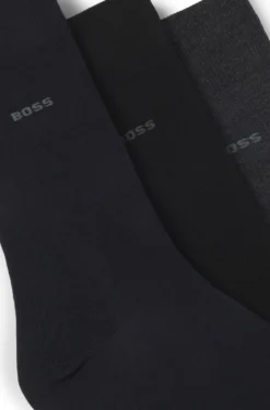 Three-pack of regular-length socks in stretch fabric