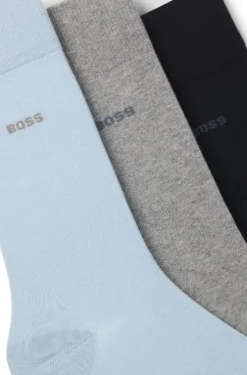 Three-pack of regular-length socks in stretch fabric