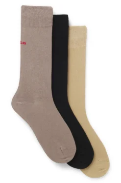 Three-pack of regular-length socks with logos