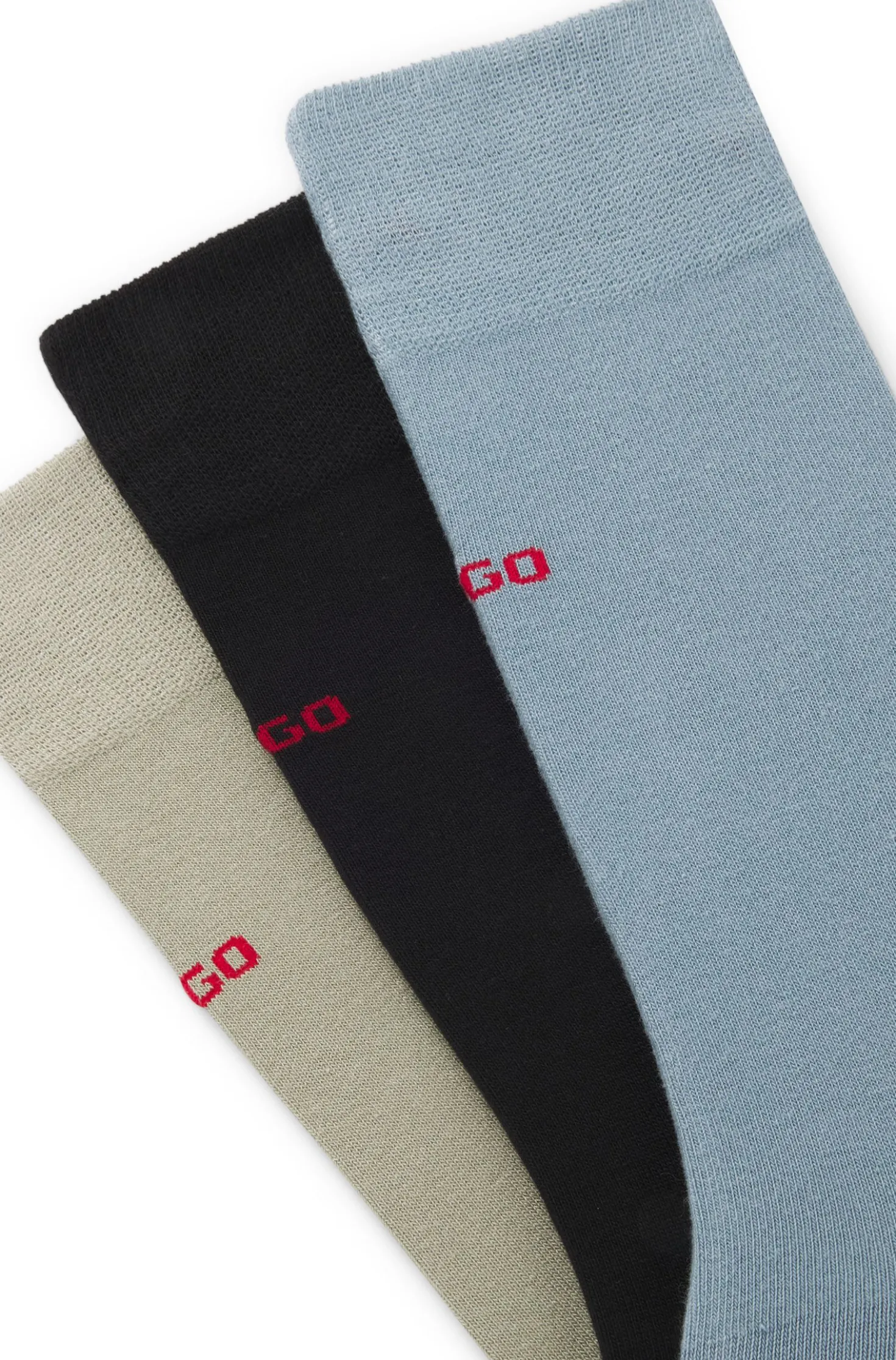 Three-pack of regular-length socks with logos