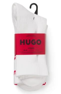 Three-pack of short-length socks with split logos