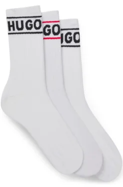 Three-pack of short-length socks with logo