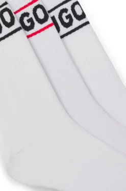 Three-pack of short-length socks with logo