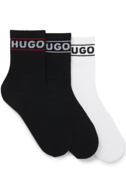 Three-pack of short-length socks with logo