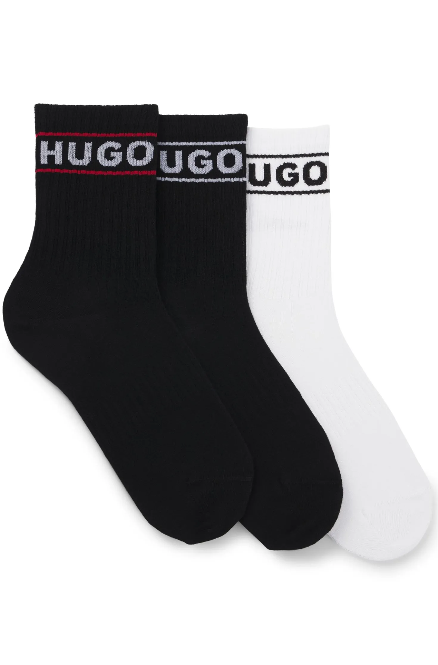 Three-pack of short-length socks with logo