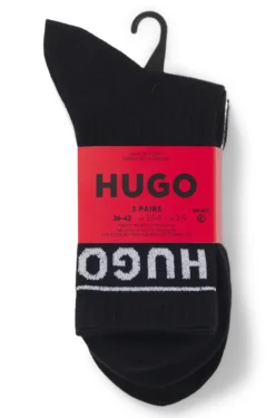 Three-pack of short-length socks with logo