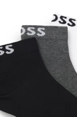 Three-pack of short-length socks with logos