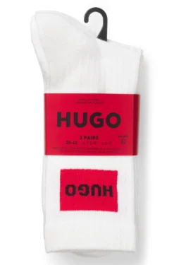 Three-pack of short socks with red logo labels