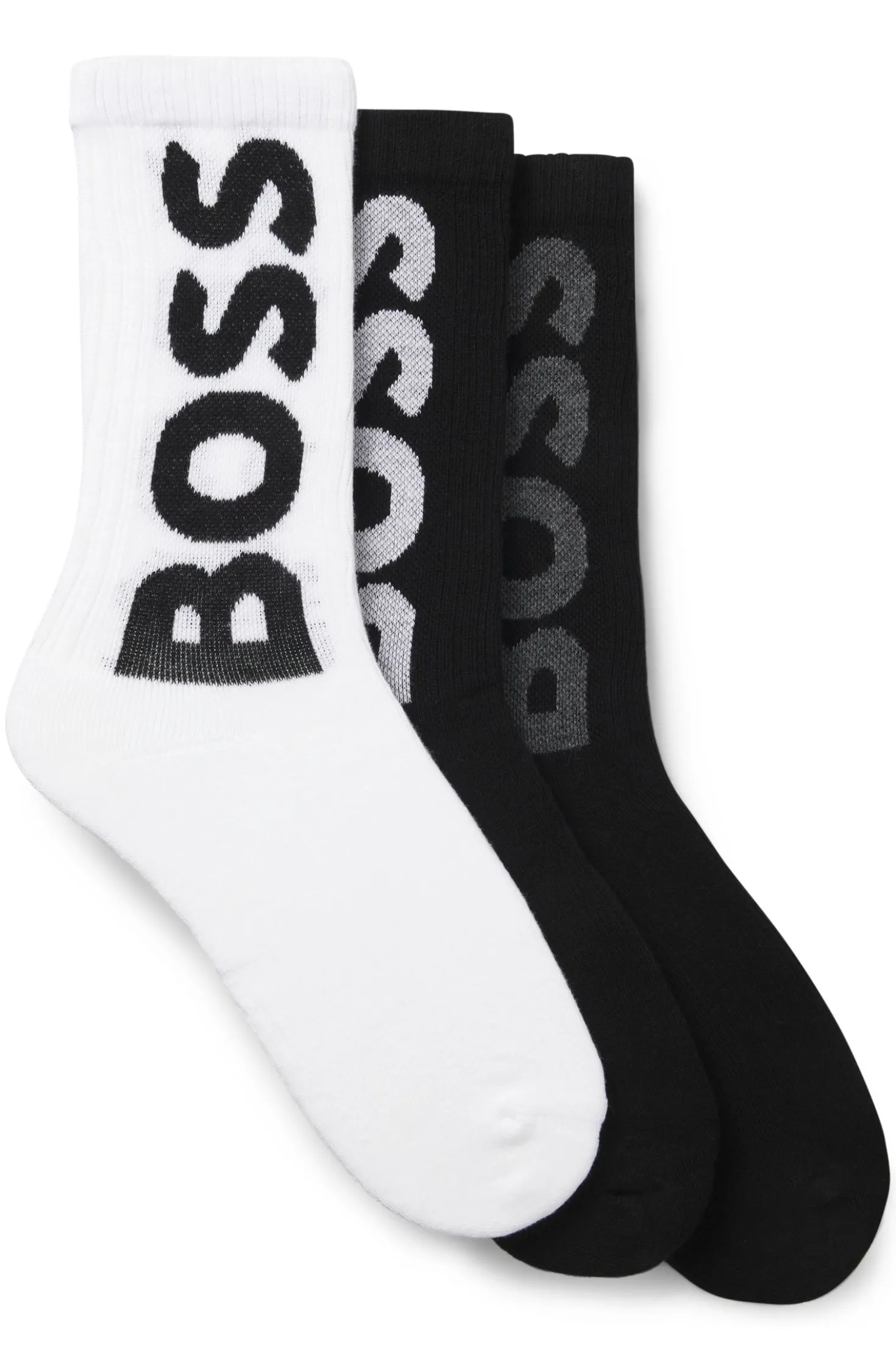 Three-pack of short socks with large logos