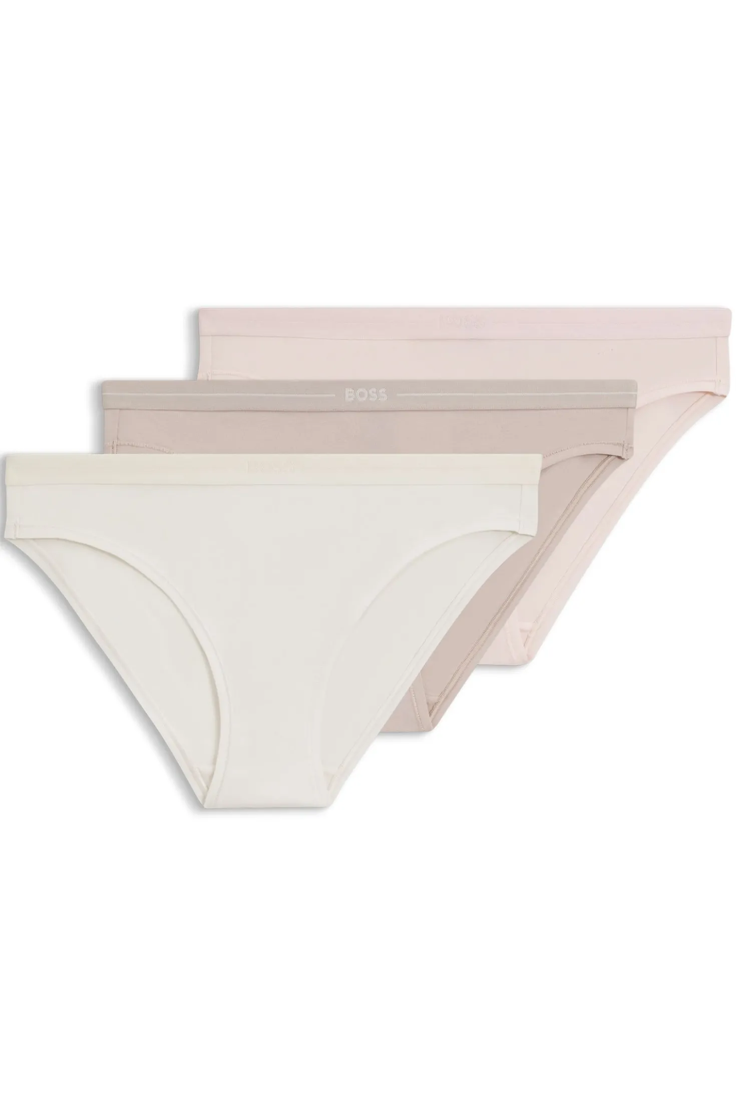 Three-pack of stretch-cotton briefs with logo waistbands