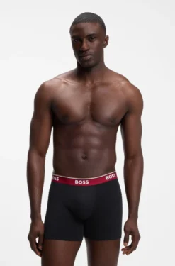Three-pack of stretch-cotton logo-waistband boxer briefs