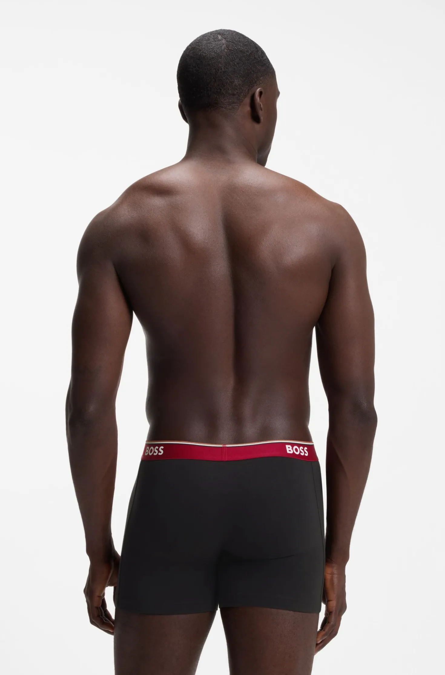 Three-pack of stretch-cotton logo-waistband boxer briefs