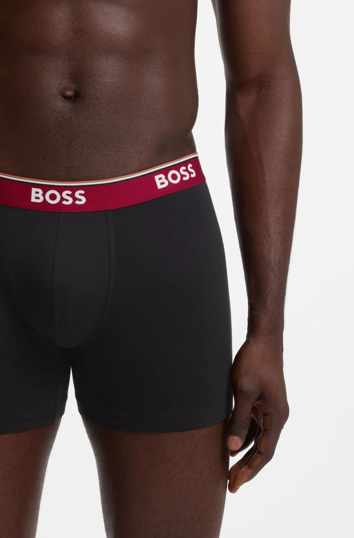 Three-pack of stretch-cotton logo-waistband boxer briefs