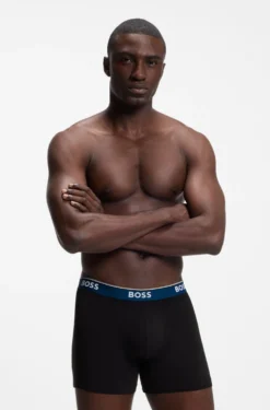 Three-pack of stretch-cotton logo-waistband boxer briefs