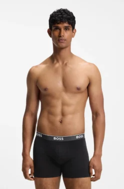 Three-pack of stretch-cotton logo-waistband boxer briefs