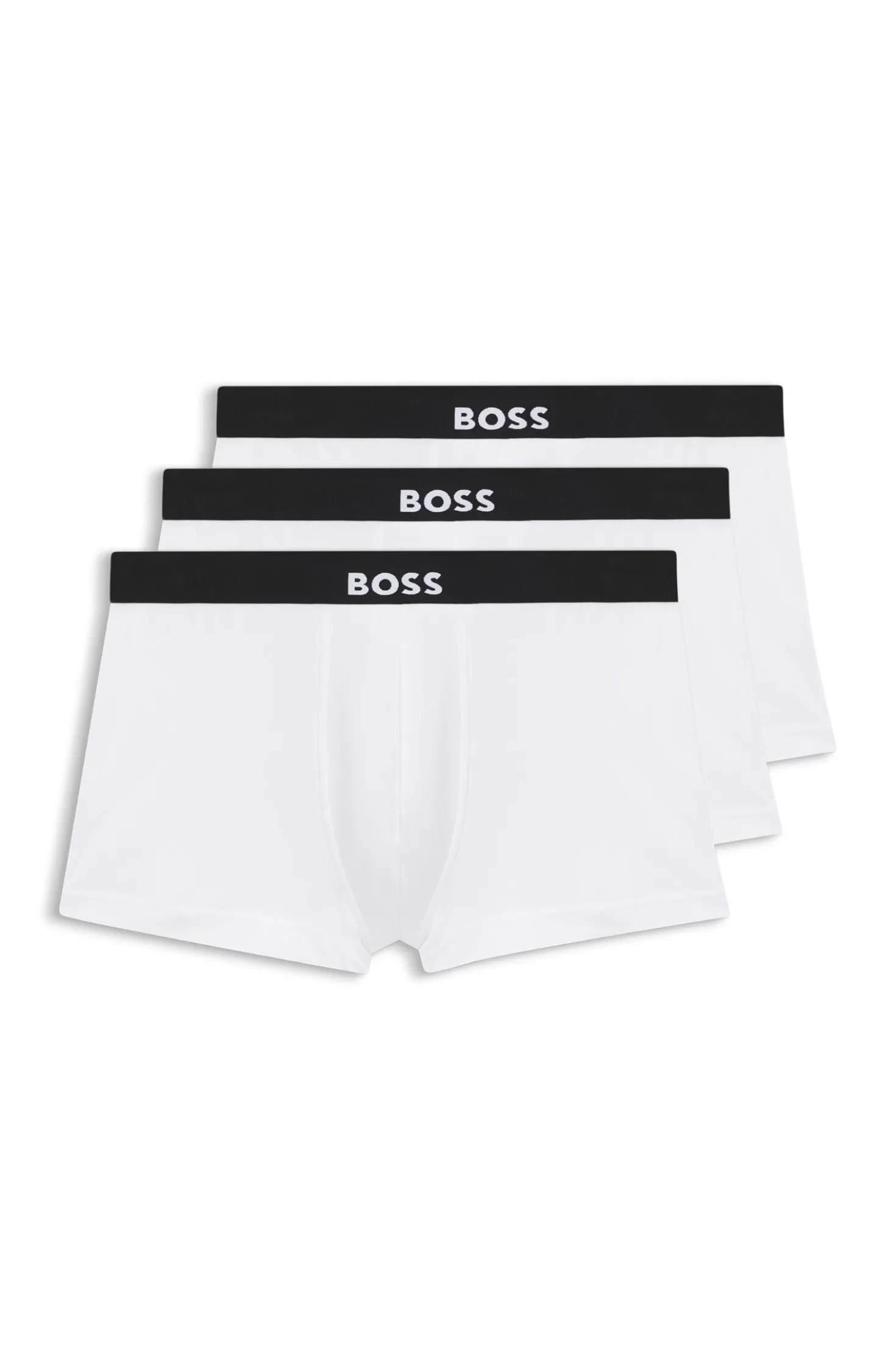 Three-pack of stretch-cotton trunks with logo waistbands