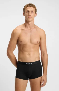 Three-pack of stretch-cotton trunks with logo waistbands