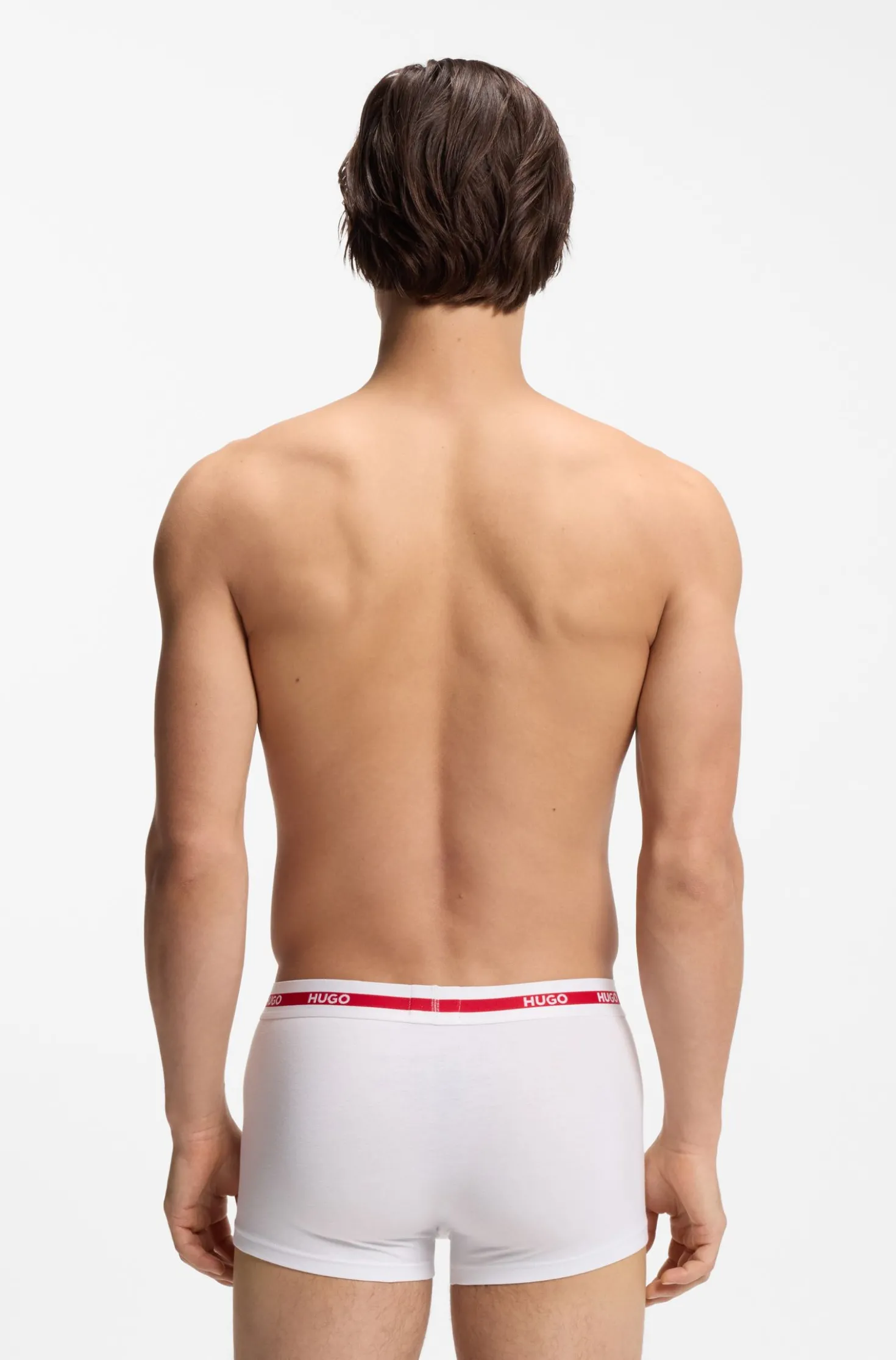 Three-pack of stretch-cotton trunks with logo waistbands