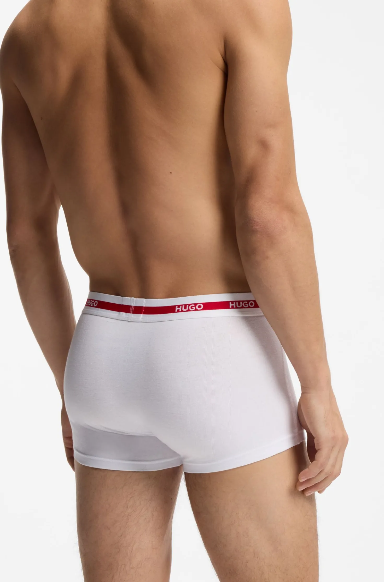 Three-pack of stretch-cotton trunks with logo waistbands