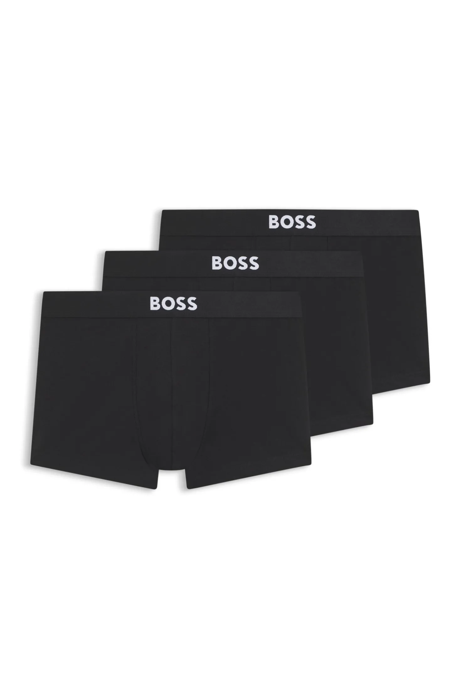 Three-pack of stretch-cotton trunks with logo waistbands