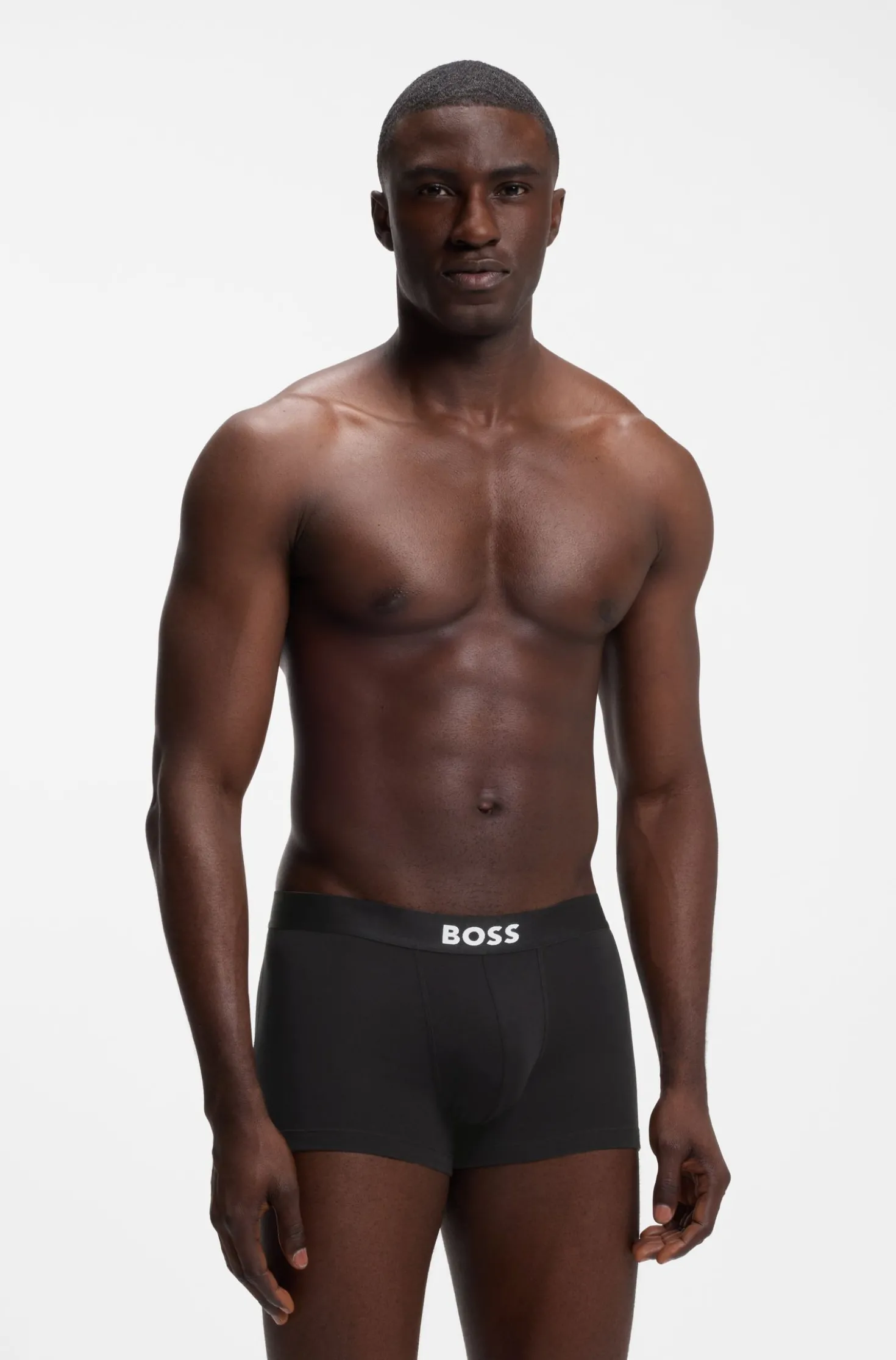 Three-pack of stretch-cotton trunks with logo waistbands