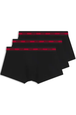 Three-pack of stretch-cotton trunks with logo waistbands