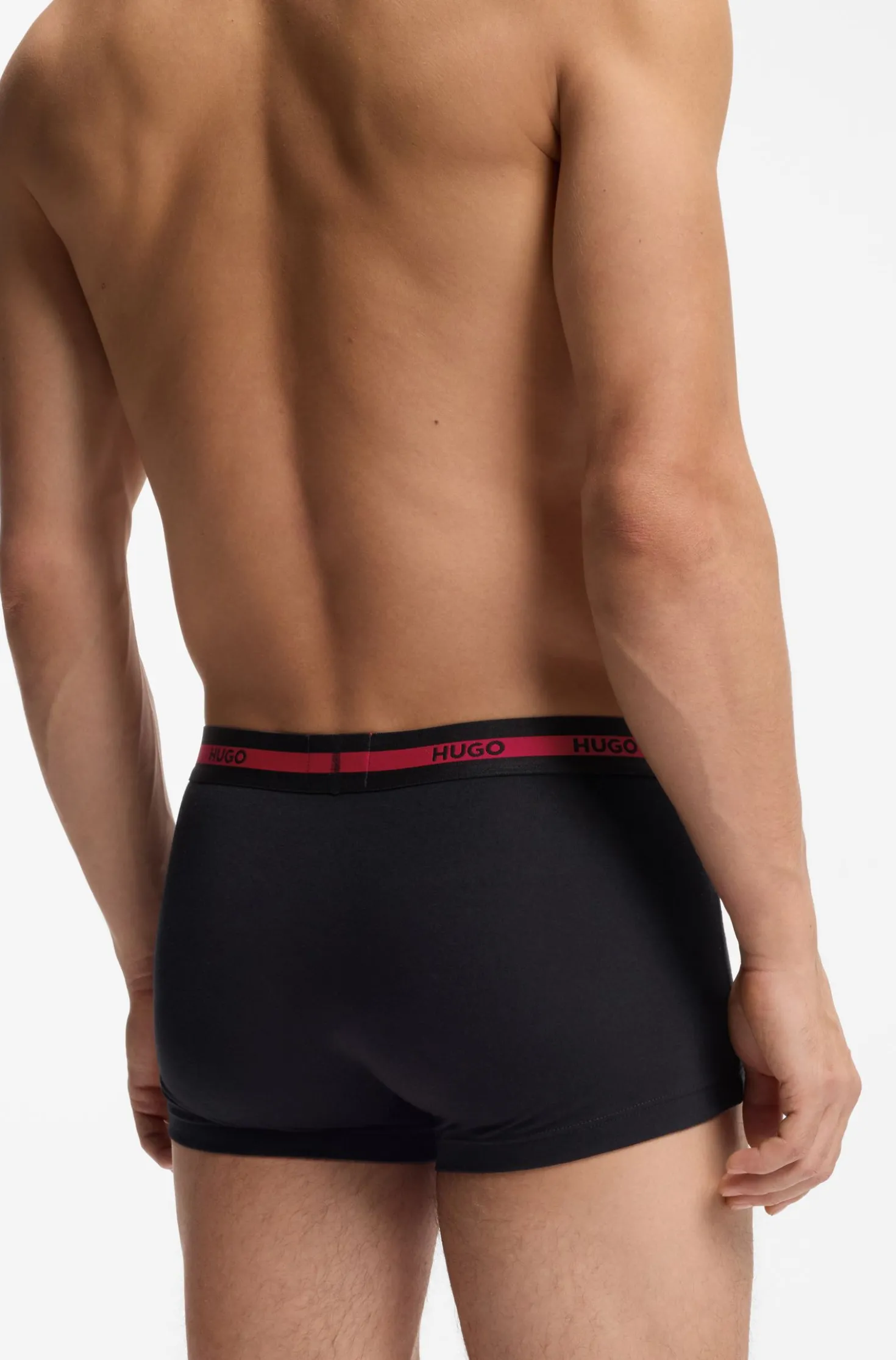 Three-pack of stretch-cotton trunks with logo waistbands