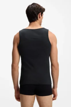 Three-pack of underwear vests in rib-knit cotton