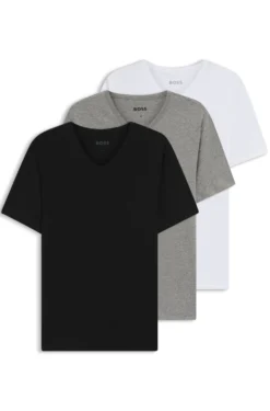 Three-pack of V-neck underwear T-shirts in cotton
