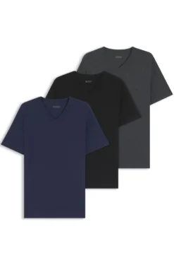Three-pack of V-neck underwear T-shirts in cotton