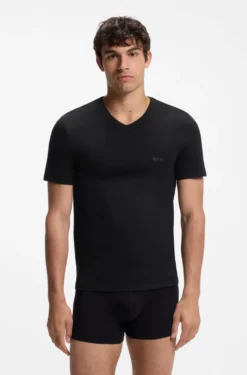 Three-pack of V-neck underwear T-shirts in cotton