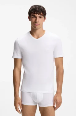 Three-pack of V-neck underwear T-shirts in cotton