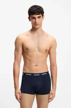 Three-pack trunks with jacquard logo waistband