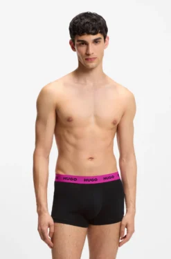 Three-pack trunks with jacquard logo waistband