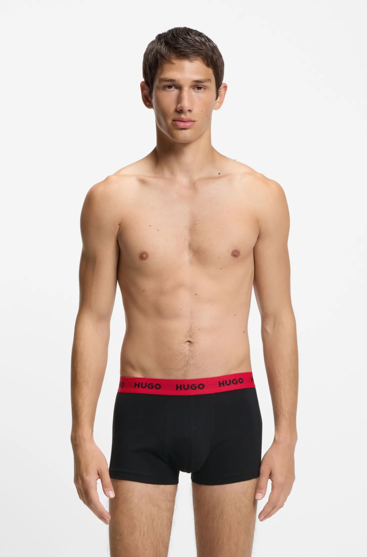 Three-pack trunks with jacquard logo waistband