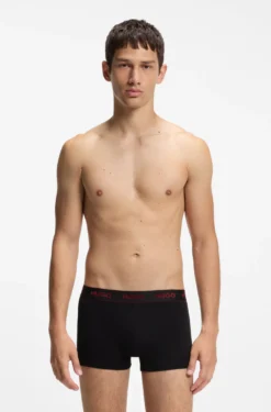 Three-pack trunks with jacquard logo waistband
