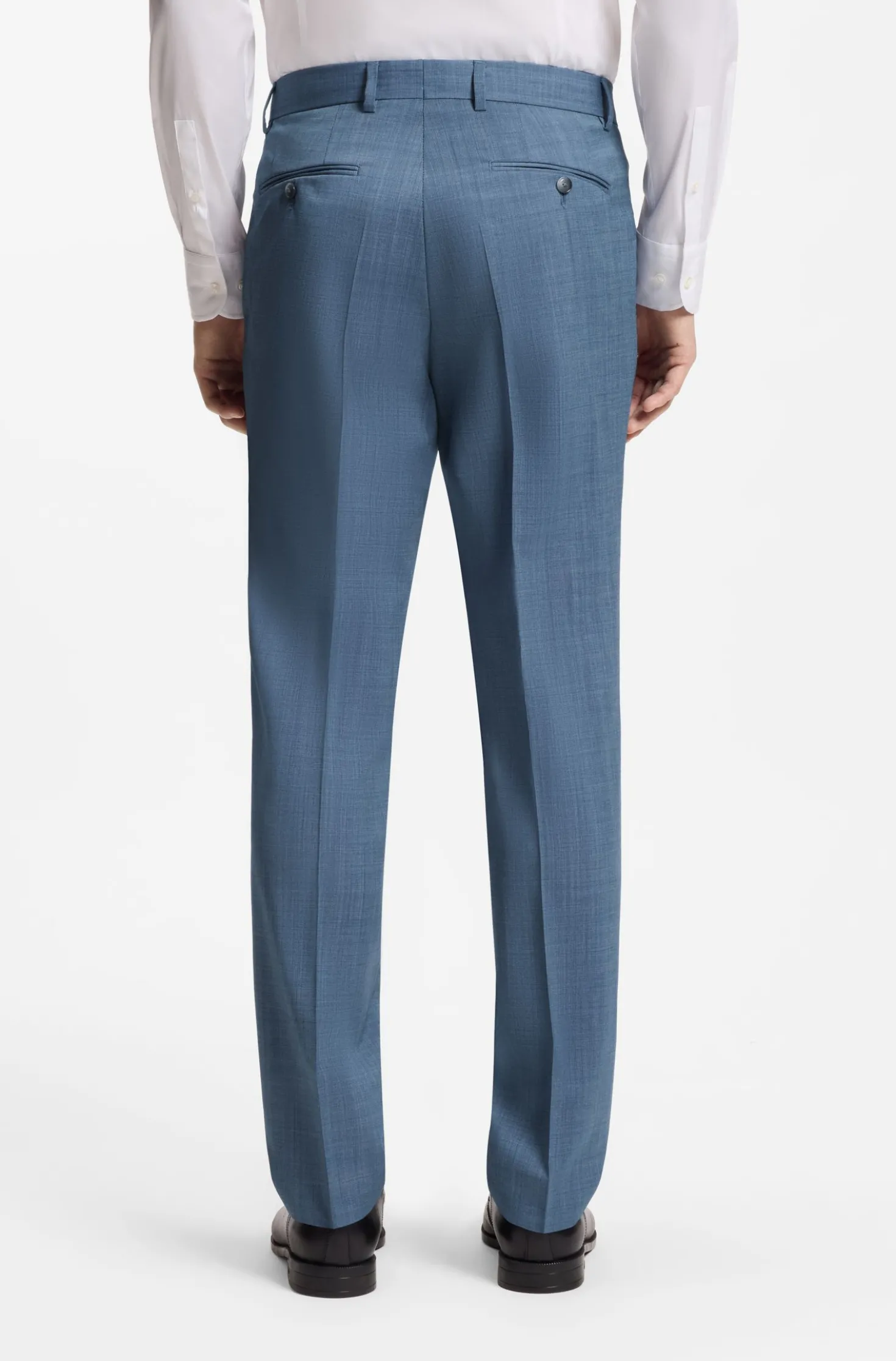 Three-piece regular-fit suit in patterned virgin wool
