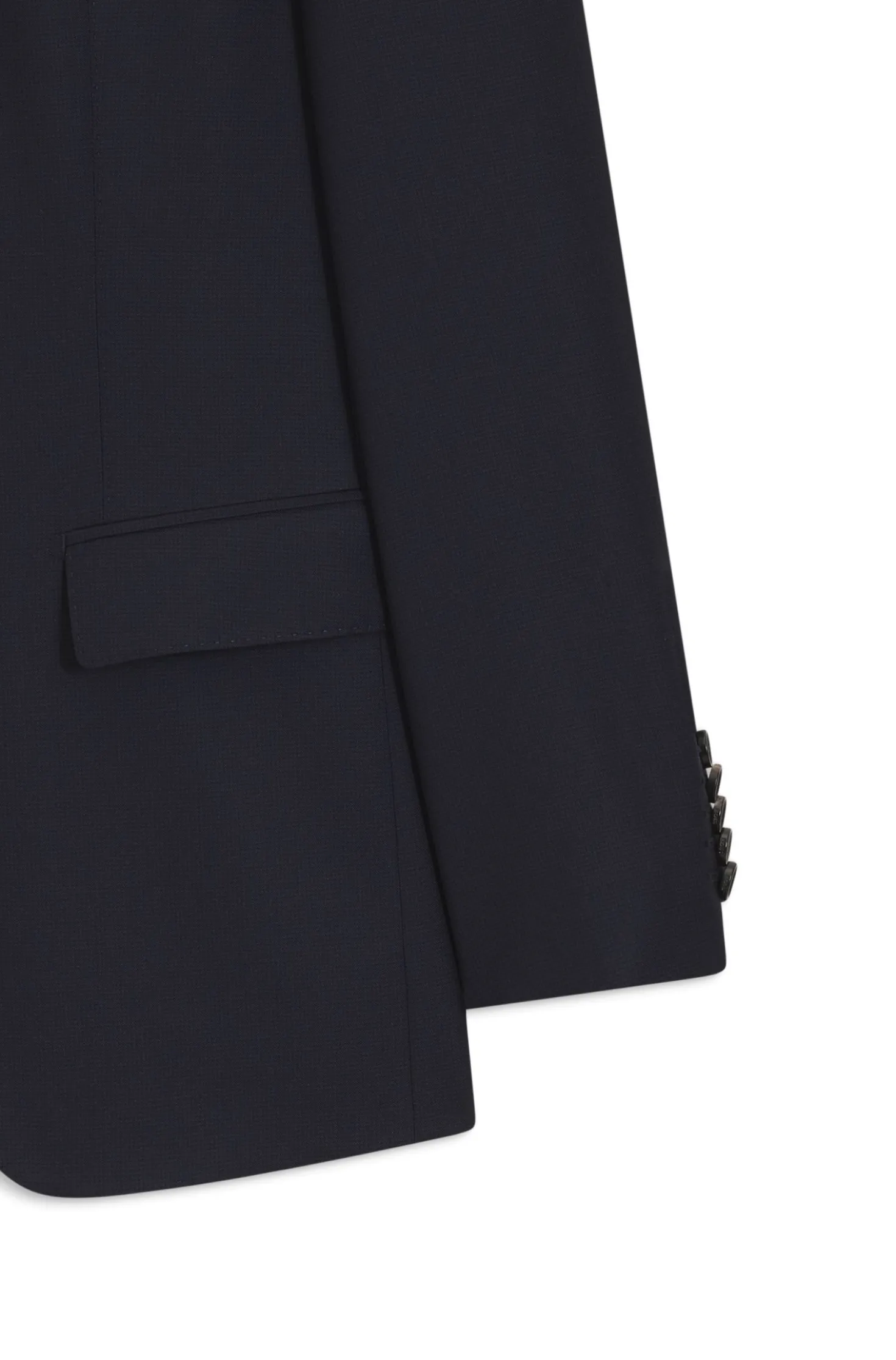 Three-piece slim-fit suit in virgin wool and silk