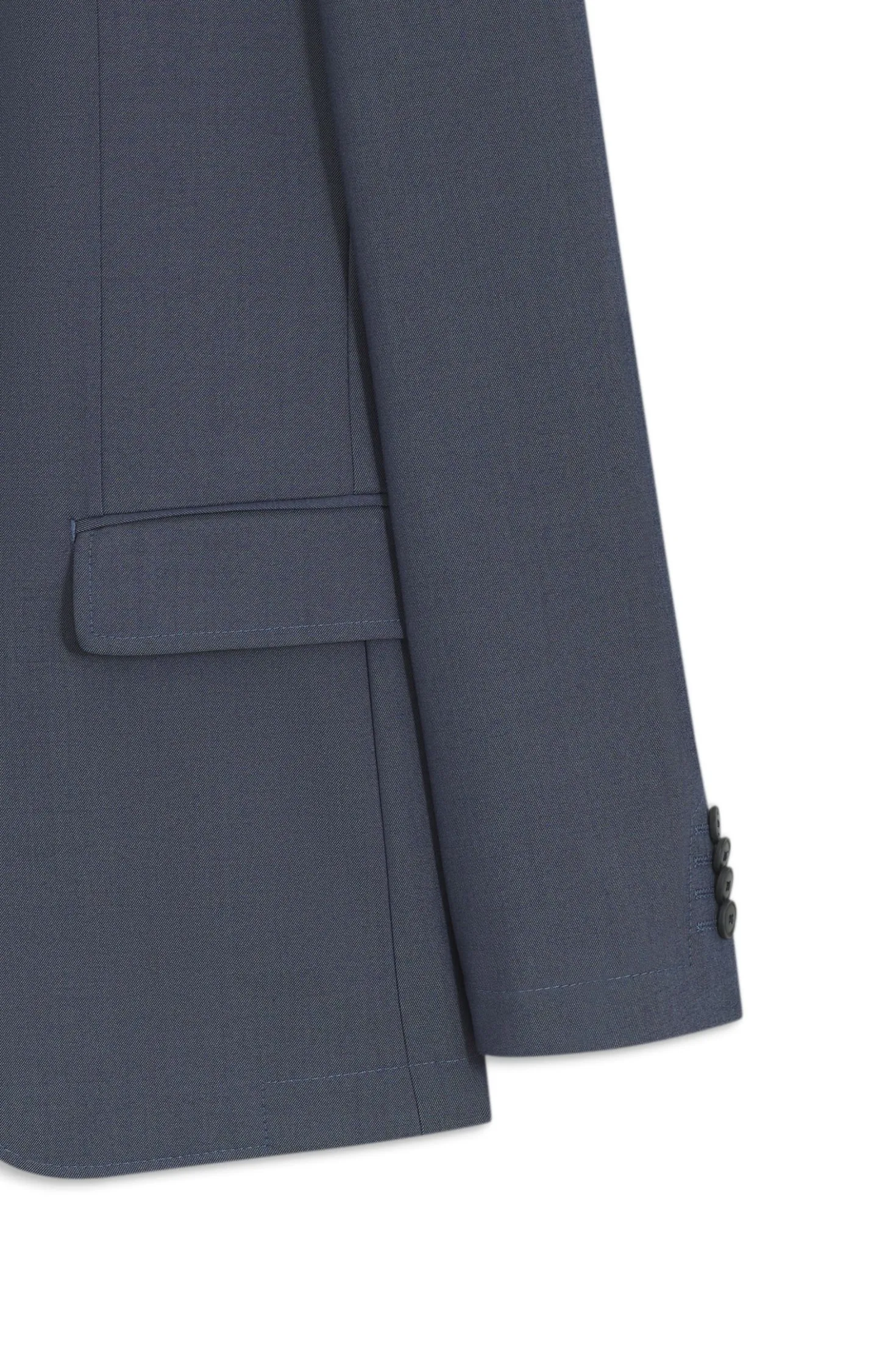 Three-piece slim-fit suit with zip-up waistcoat