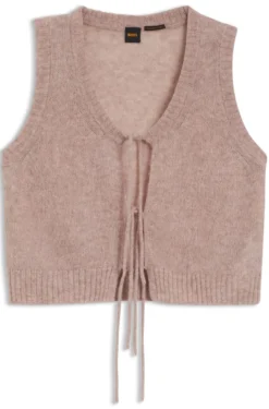 Tie-front cardigan in Italian yarn