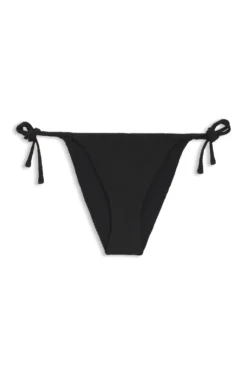Tie-side bikini bottoms with structured tropical pattern
