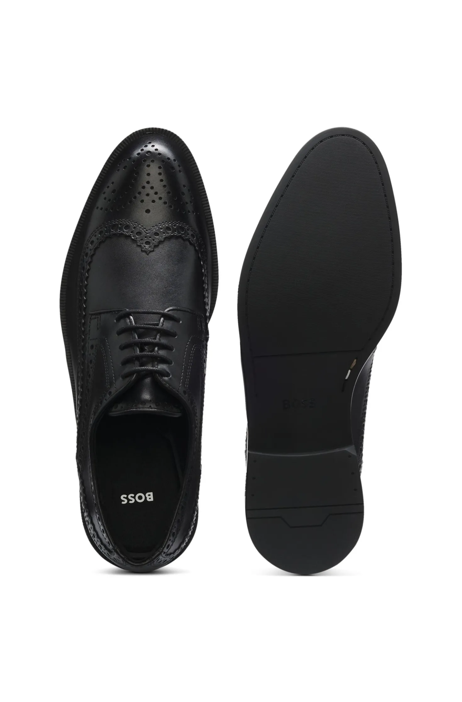 Timeless leather Derby shoes with brogue stitching