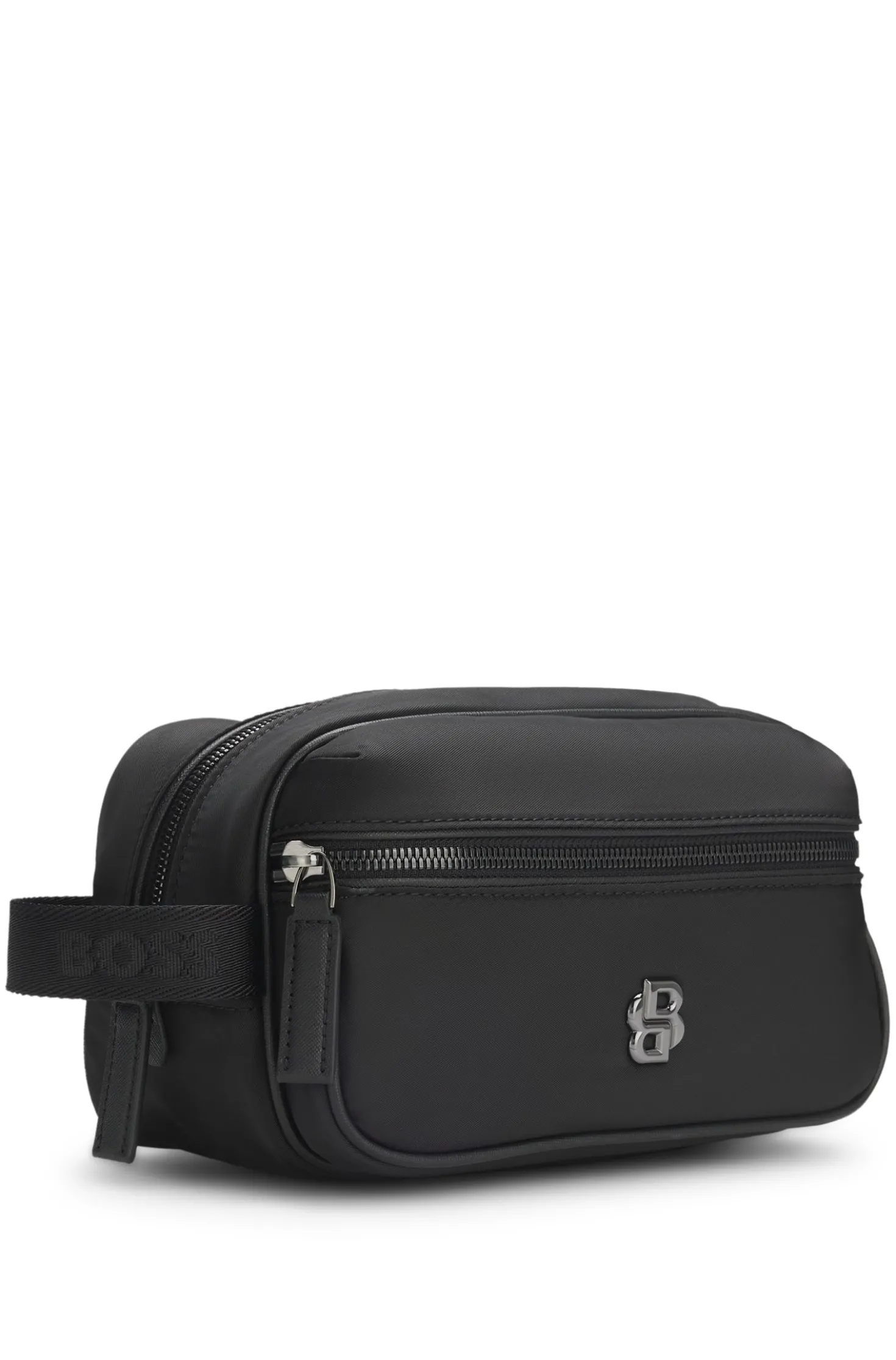 Toiletry case in structured twill with logo