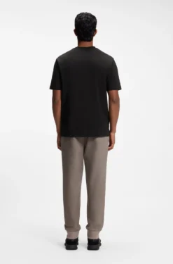 Tonal flock-logo T-shirt in stretch cotton