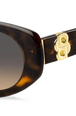 Tortoiseshell-acetate sunglasses with Double B monogram