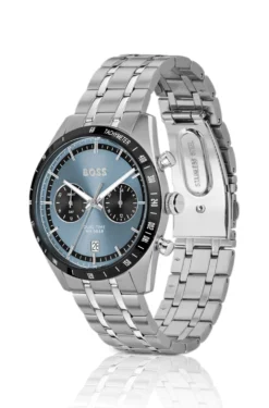 TOURMASTER Blue-dial watch with multi-link bracelet