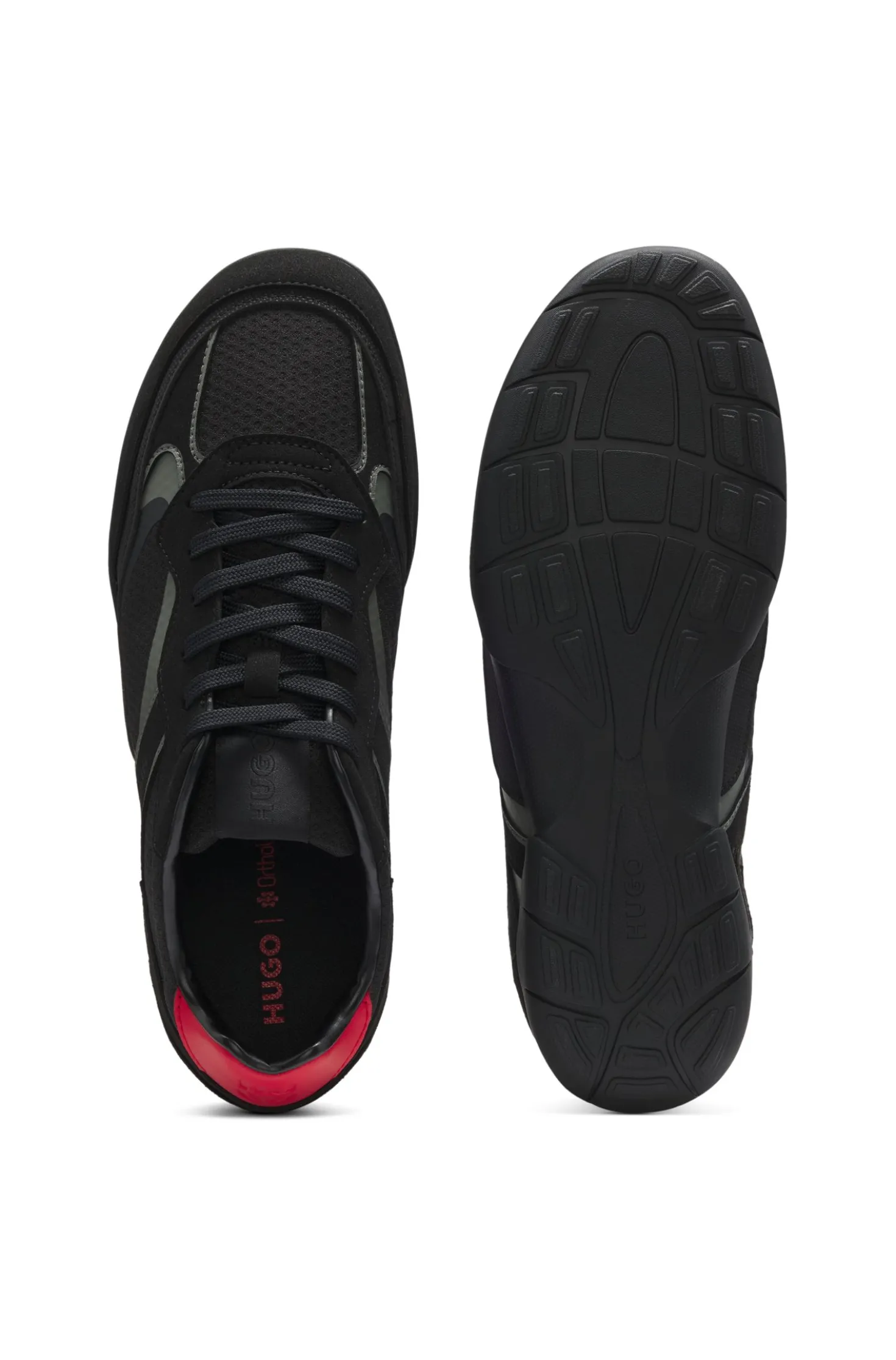 Trainers in mesh and faux suede