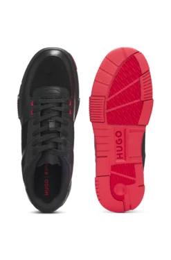 Trainers with mesh and faux leather