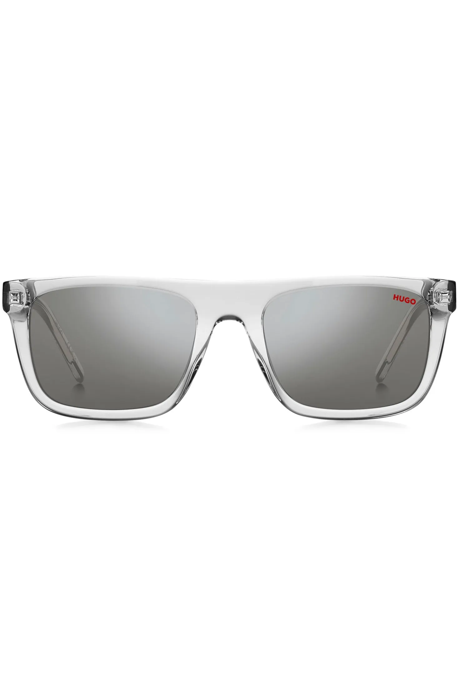 Transparent-acetate sunglasses with black layered temples